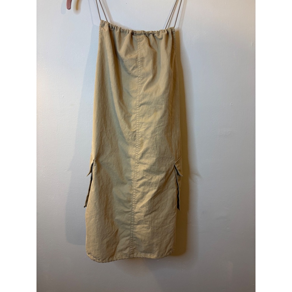 Oak + Fort Khaki Utility Jumper Dress XS 90's Y2K